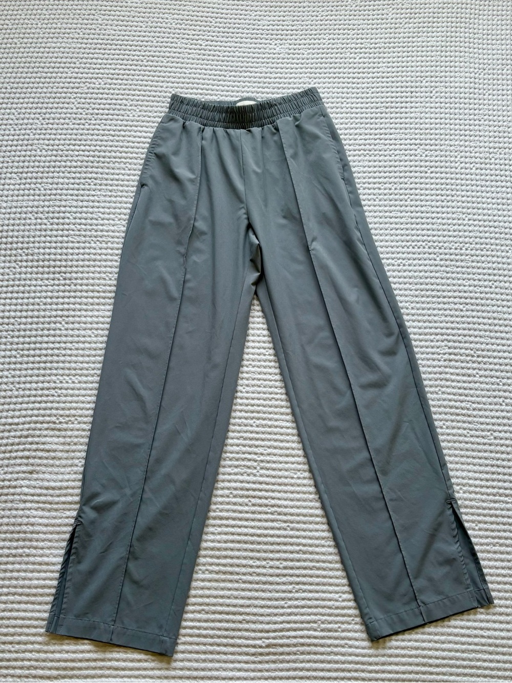 Abercrombie & Fitch Traveler Track Pant Gray Straight Leg Pin Tuck Pull On - S